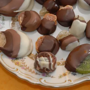 Fruits covered in chocolates